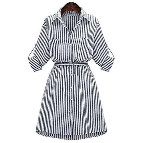 Women's Vintage Plus Size Long Sleeve Office Casual Wear