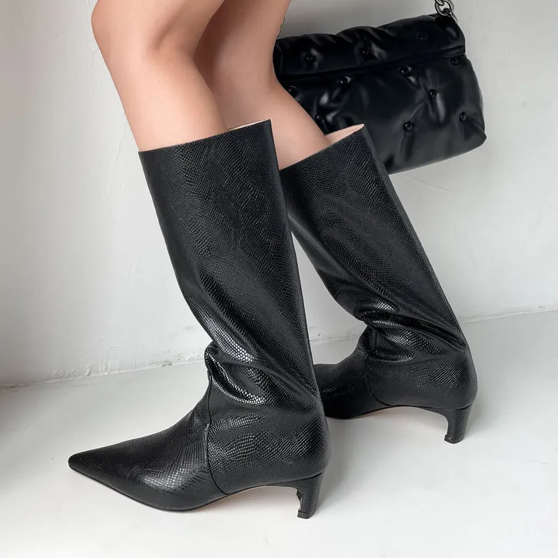 Womens Wide Shaft Knee High Boots