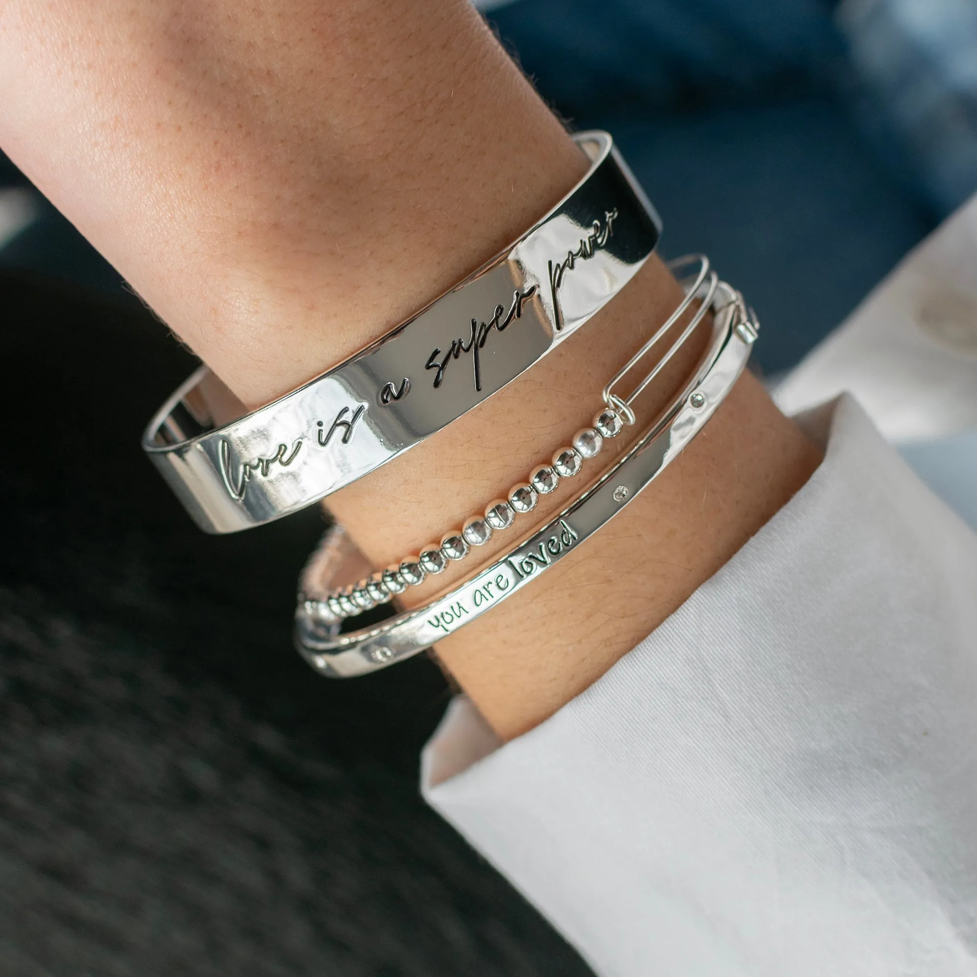 'You Are Loved' Mantra Bangle